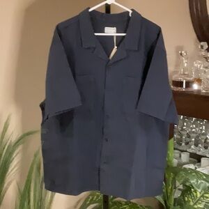 FRANK & OAK - Blue Button Down Organic Cotton Shirt - NEW